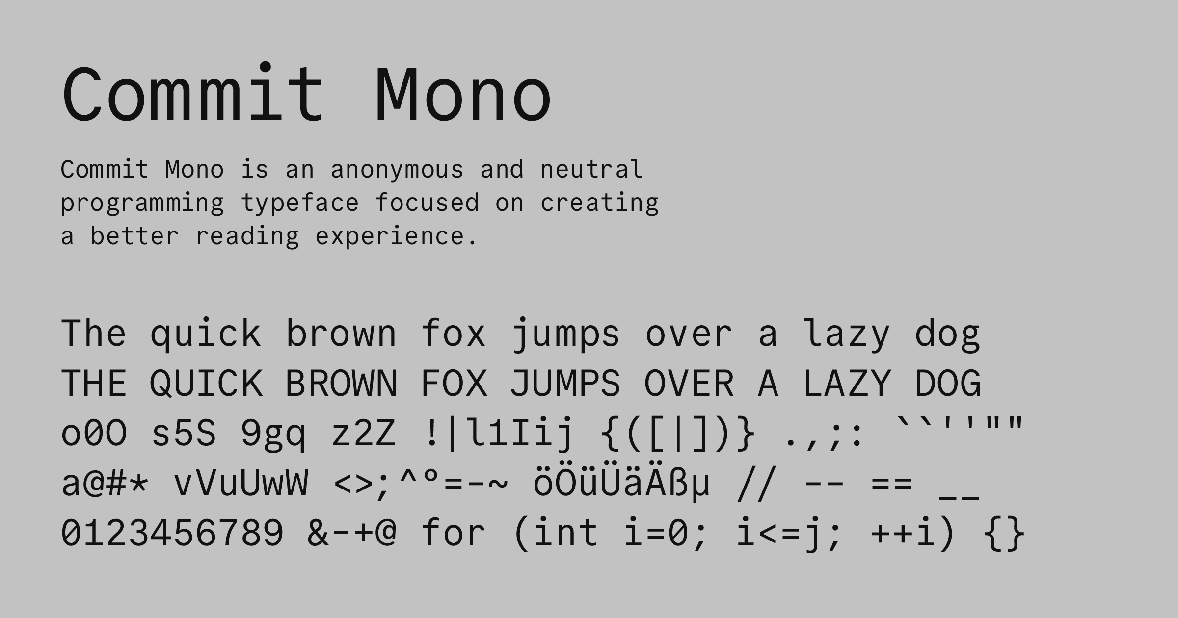 Commit Mono - Fonte para programação