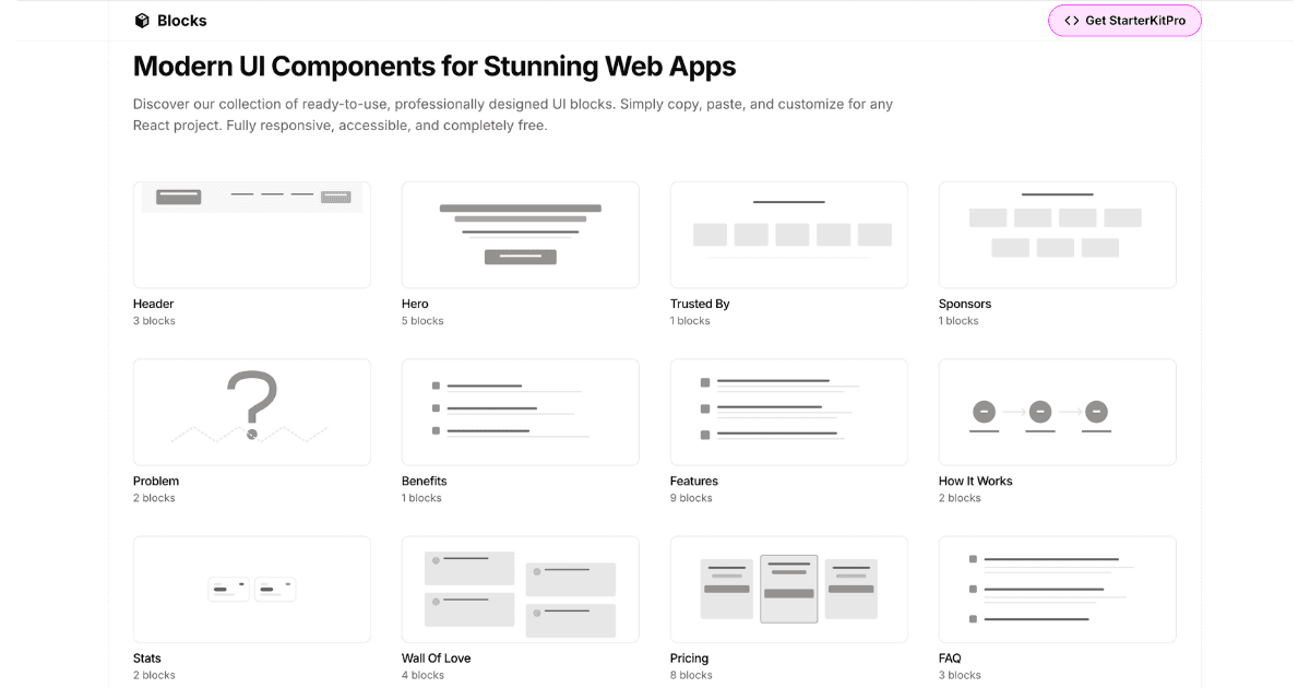 Blocks - Blocos de Landing Page para Shadcn/ui