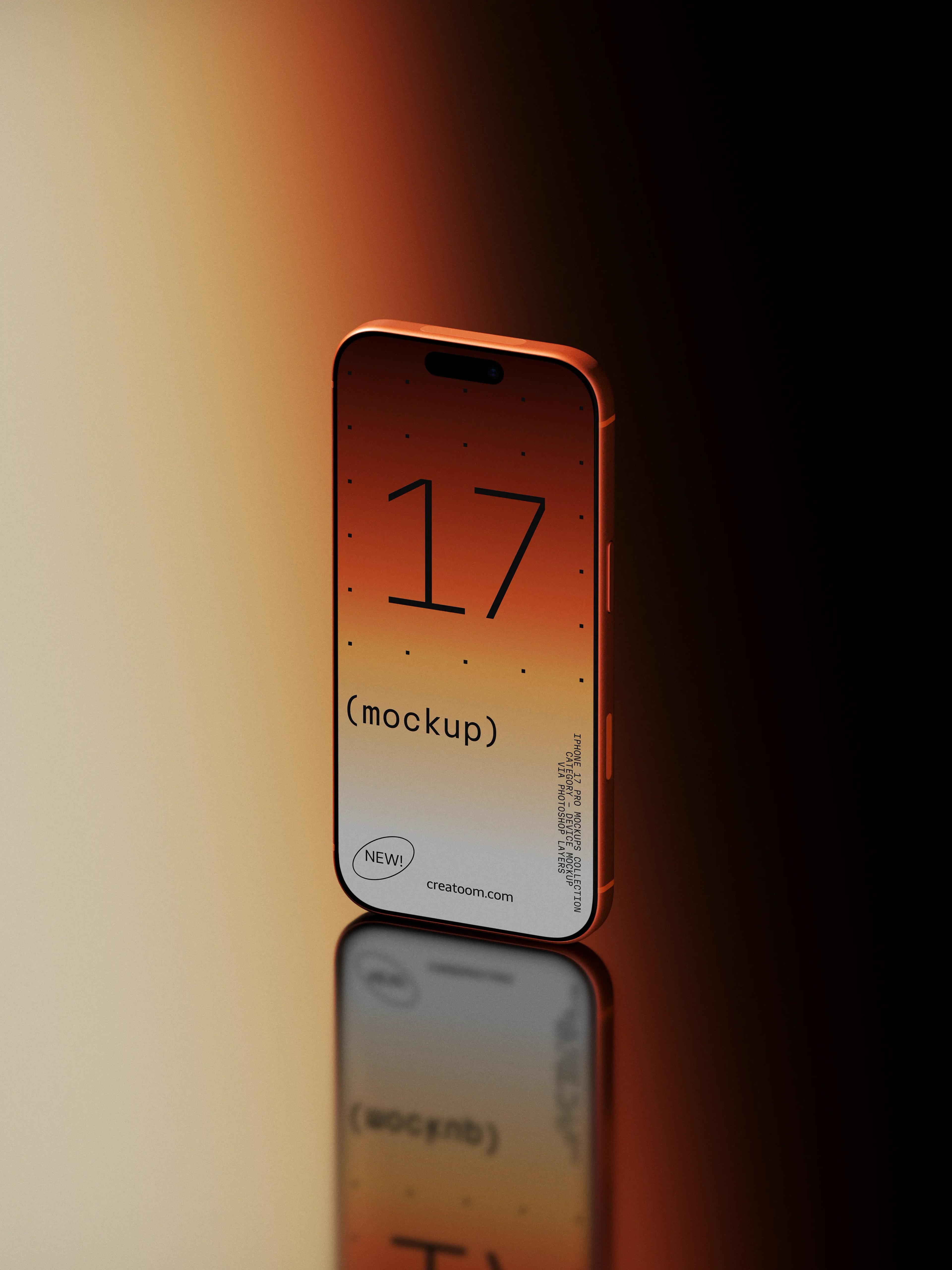 iPhone 17 Pro Mockup on Gradient Background