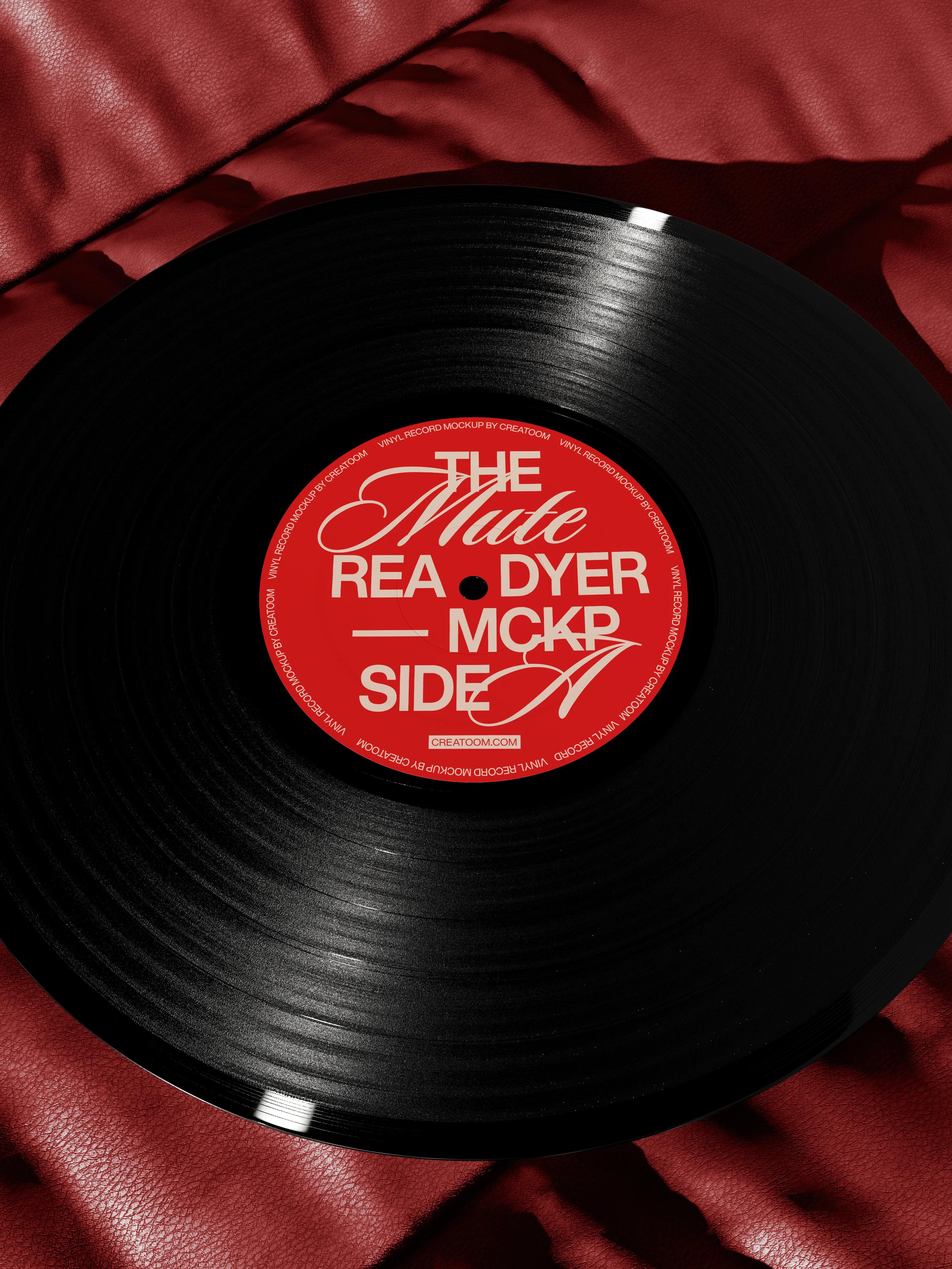 Vinyl Record Mockup On Sofa Isometric