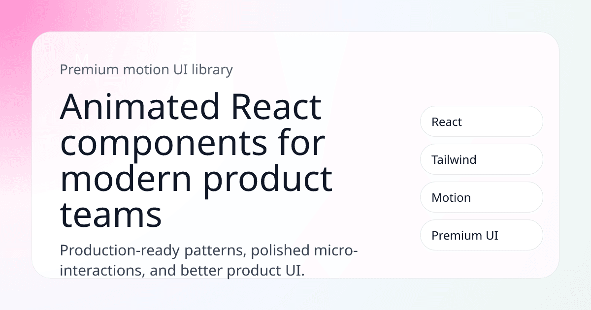 Morphin - Componentes React Animados
