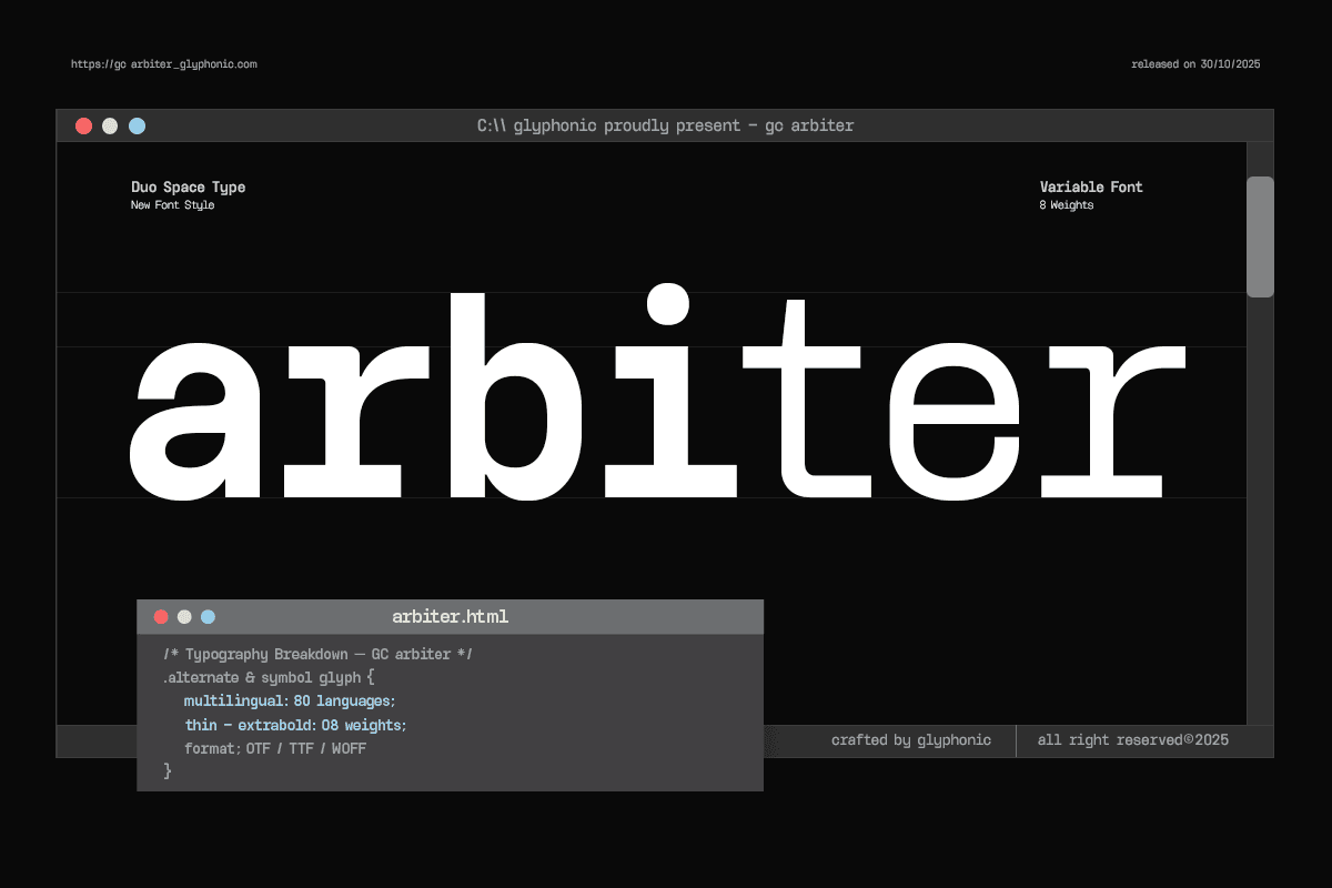 GC Arbiter - Mono Logic Typeface