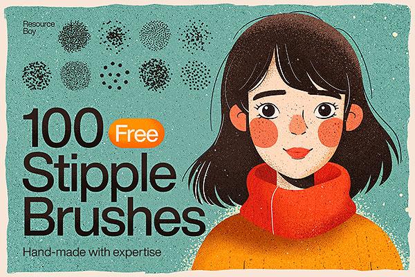 100 Free Stipple Brushes