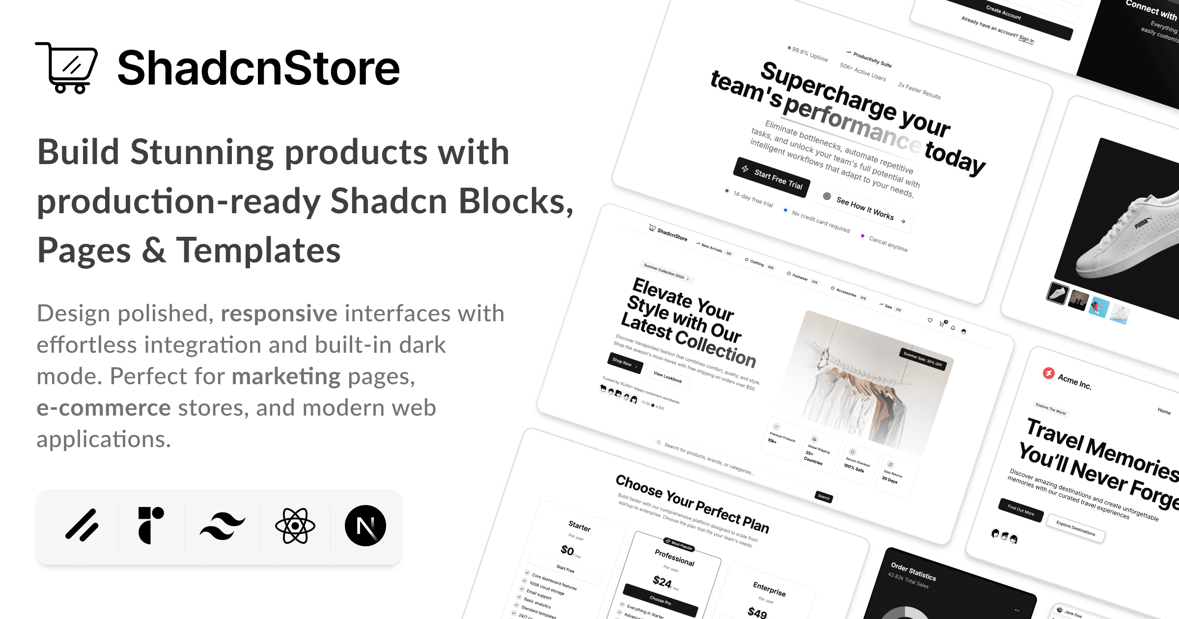 Shadcn Blocks - Blocos e Componentes UI