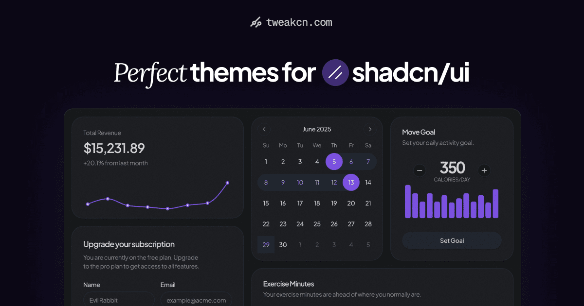 Tweakcn - Editor de temas para shadcn/ui