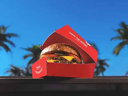 Open Burger Box Packaging Mockup PSD