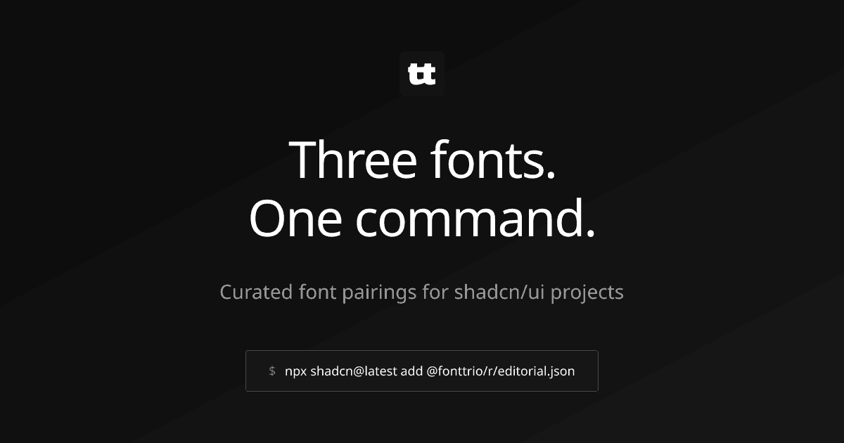 Fonttrio - Font Pairings para shadcn/ui