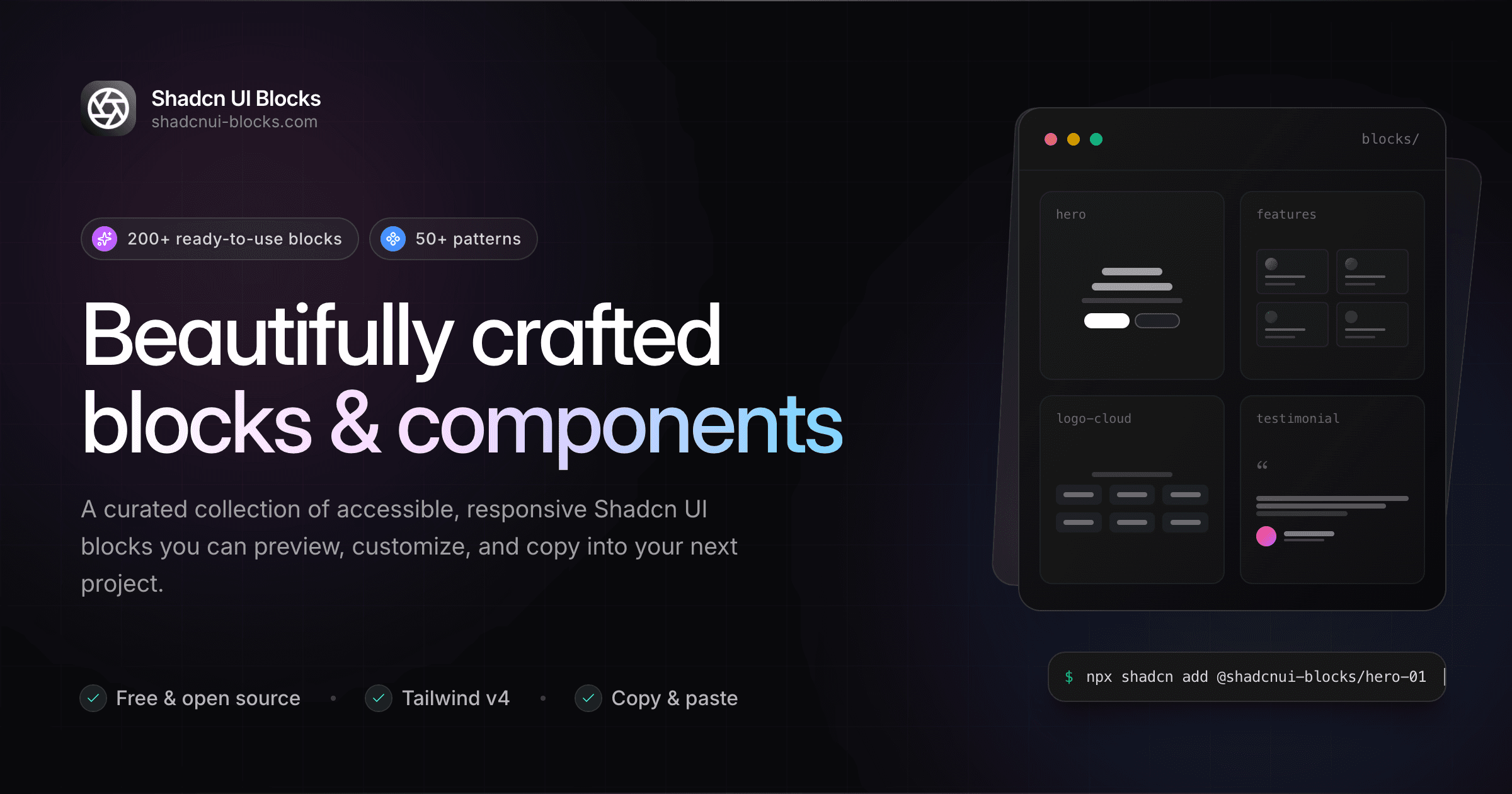 Shadcn UI Blocks